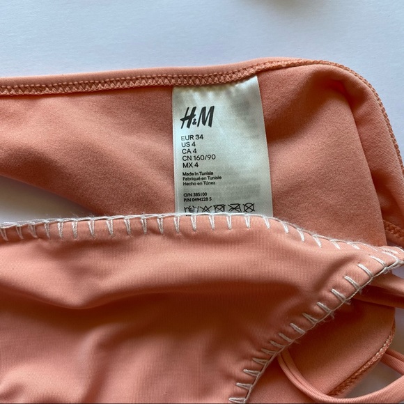 Peach Crochet Trim Push Up Bikini Set - Picture 4 of 4